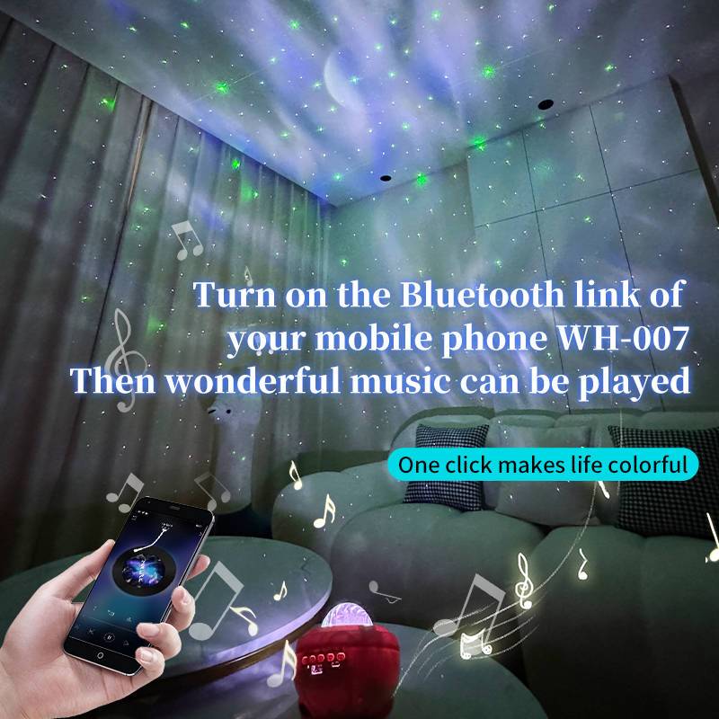 Rechargeable Bluetooth Speaker with Aurora & Moon Light 6