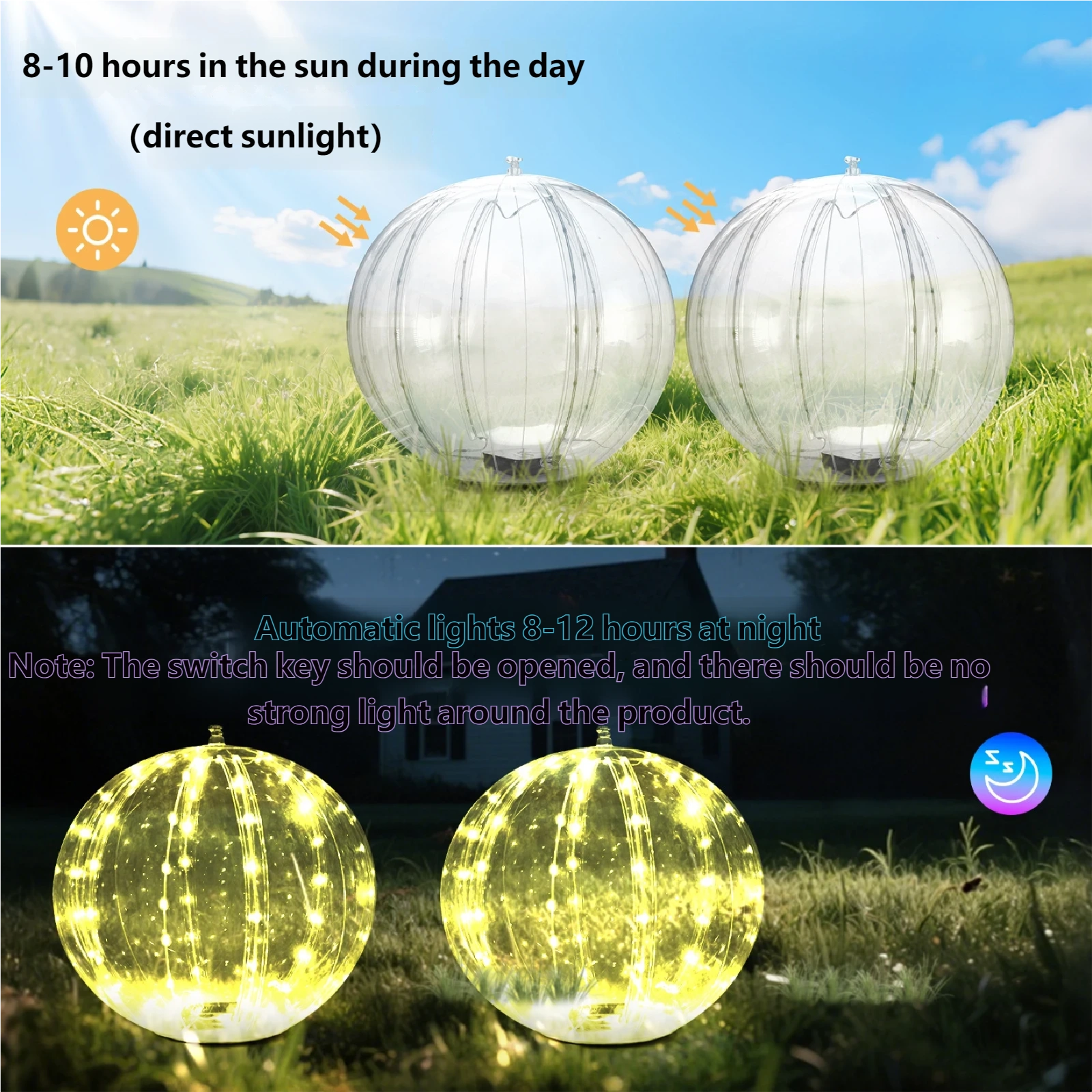 Luz de bola flotante para piscina con energía solar 5