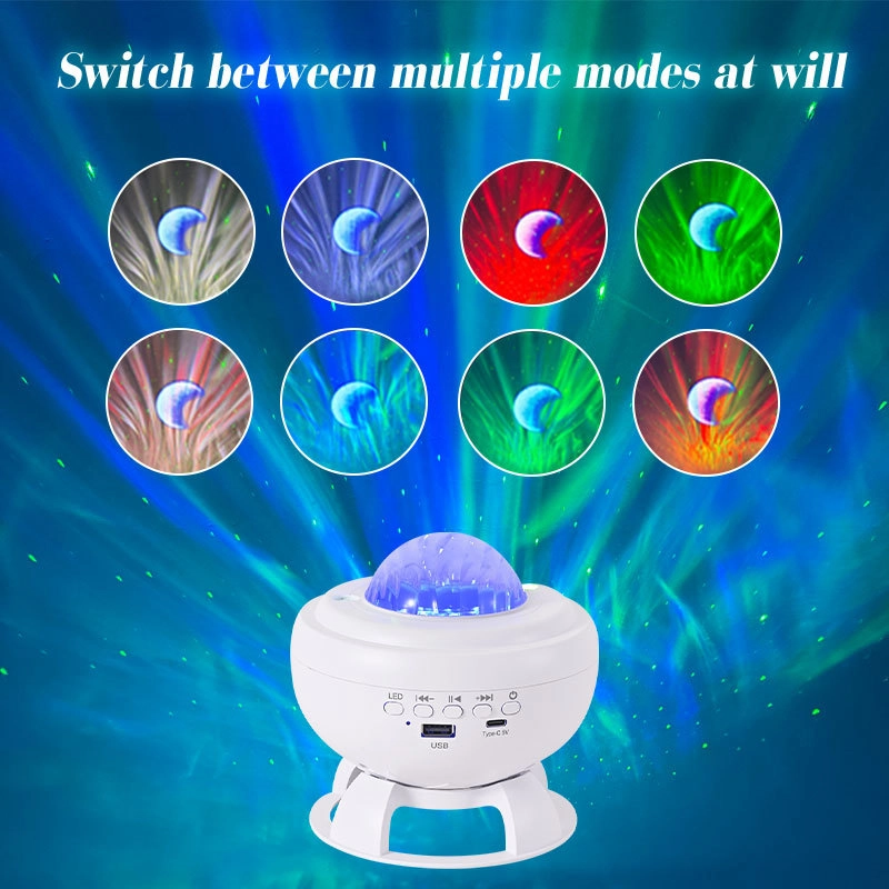 Rechargeable Bluetooth Speaker with Aurora & Moon Light