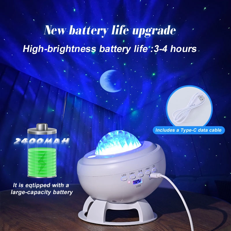 Rechargeable Bluetooth Speaker with Aurora & Moon Light